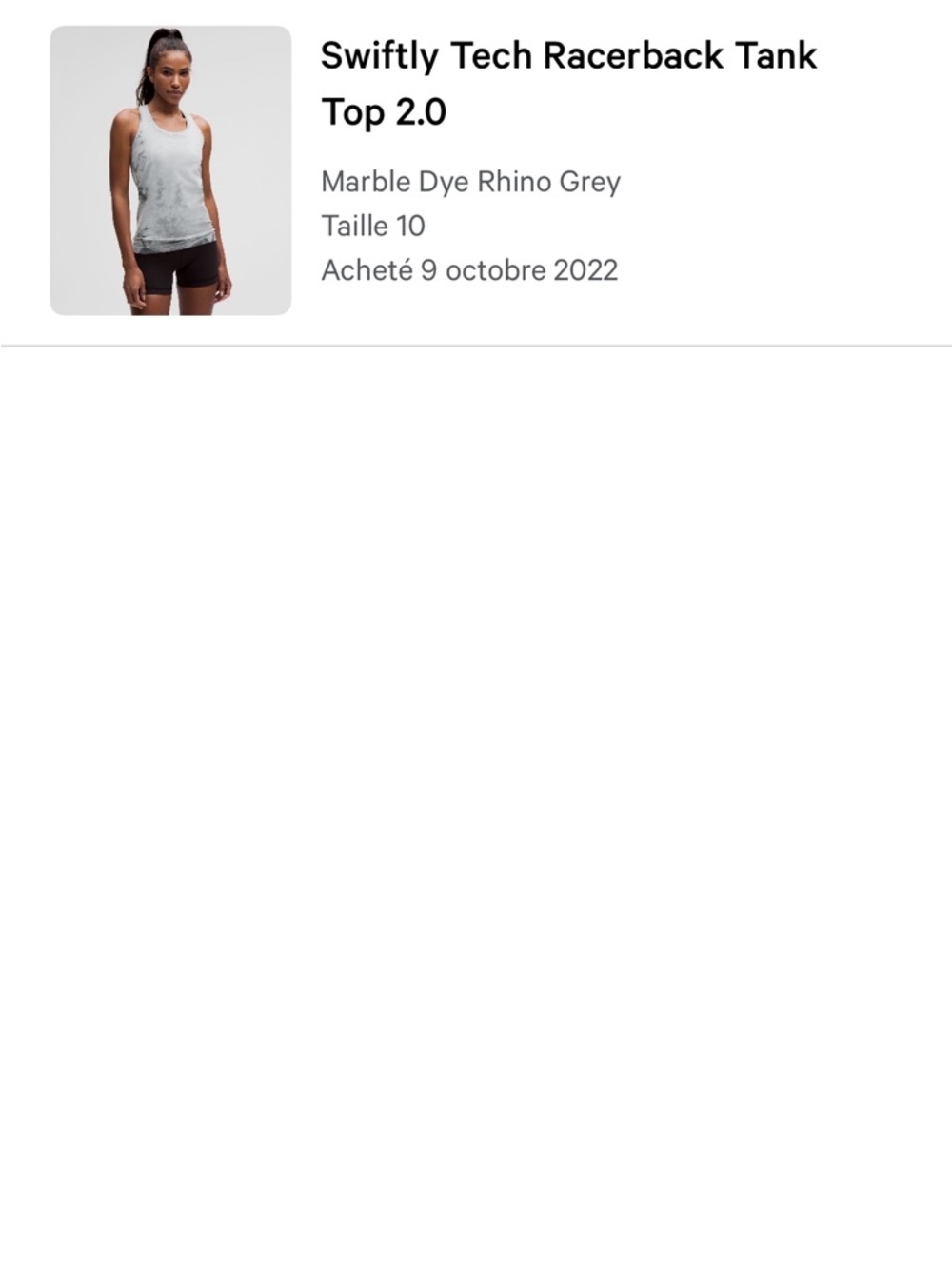 lululemon athletica Swiftly Tech Racerback Tank - Marble Grey
